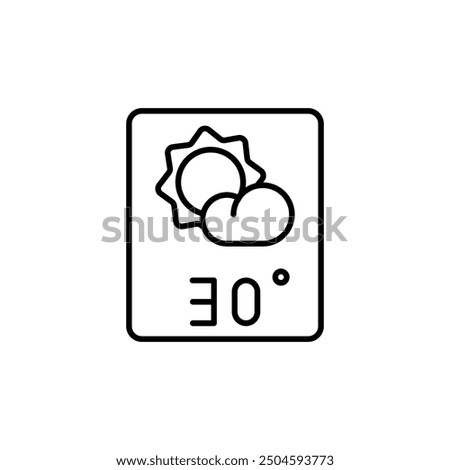 weather forecast icon vector,partly sunny icon,30 degrees celsius. Perfect for web and app interfaces, presentations, infographics, etc.