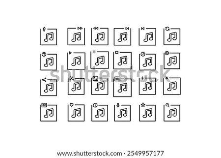 24 icon set folder music
