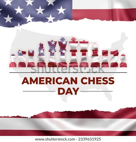 United States Chess Day, held on September 1, 2023. The United States country background with chess and the silhouette of the United States island, which is very charming and good to see
