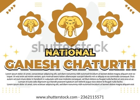 Ganesh Chaturthi – September 18, 2023, Can be changed color, Illustrator Eps File, Suitable for use in print media or social media. Get it now at shutterstock.