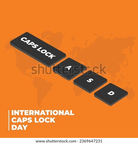 International Caps Lock Day – October 22, 2023, Color can be changed, Illustrator Eps File, Suitable for use in print media or social media. Get it now at shutterstock.