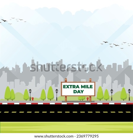 Extra Mile Day – 1 November 2023, Color can be changed, Illustrator Eps File, Suitable for use in print media or social media. Get it now at shutterstock.