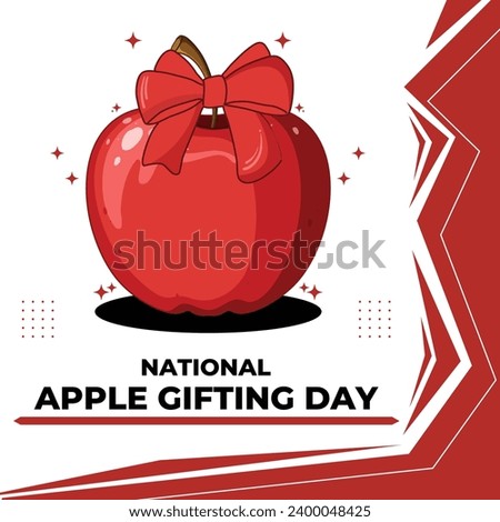 Apple Gifting Day – January 1, 2024, Can be changed color, Illustrator Eps File, Suitable for use in print media or social media.