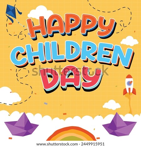 Children's Day UK – May 14, 2024, Attractive design, can be used on all social media platforms, beautiful color combination, get it now for your first purchase.