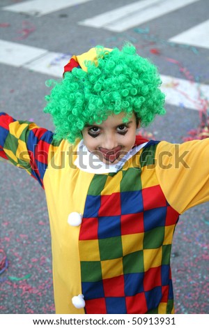happy crazy clown in a party