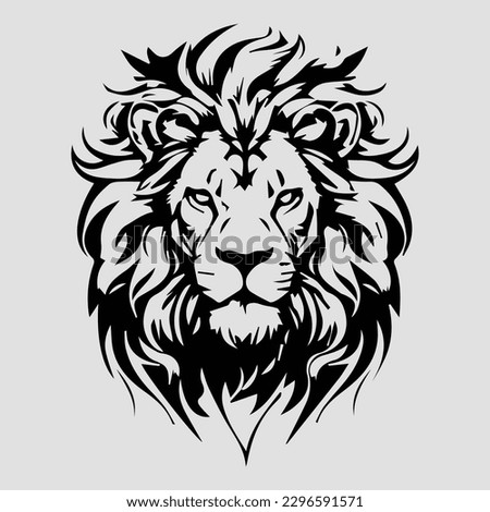 sketch of a tribal lion tattoo. lion king logo. vector drawing graceful and graceful king of beasts lion