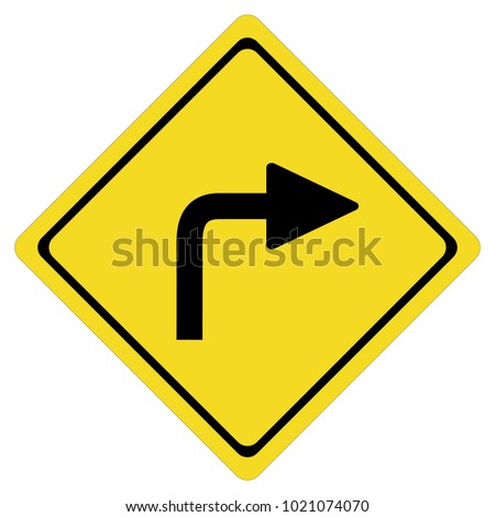 turn right sign on white background. turn right symbol.