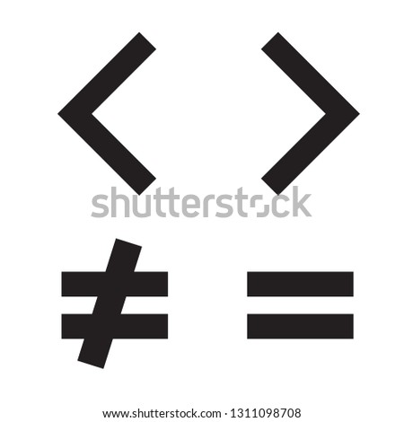 basic mathematical symbols equal greater than icon on white background. flat style. mathematical icon for your web site design, logo, app, UI. mathematical symbol.