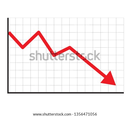 stock icon on white background. flat style. financial market crash icon for your web site design, logo, app, UI. graph chart downtrend symbol. chart going down sign. 