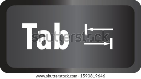 TAB(Tab) computer key button on white background. flat style. Tab button symbol. Tab key sign.
