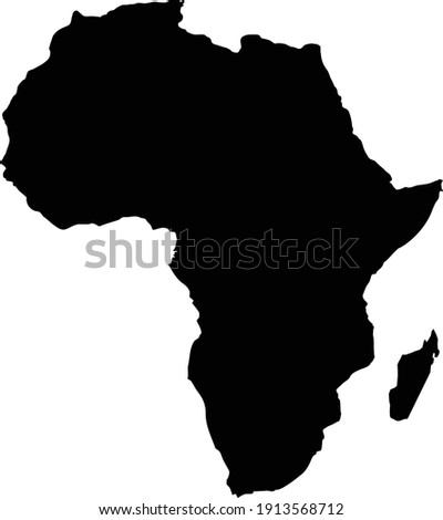 Africa map icon on white background. Africa map silhouette sign. flat style.