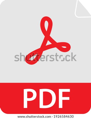 pdf icon on white background. file pdf icon sign. PDF format symbol. flat style.