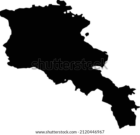 Armenia map on white background. Armenia map silhouette. flat style.