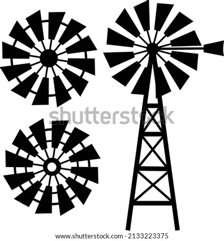 windmill icon on white background. farm house sign. farm windmill symbol. flat style.
