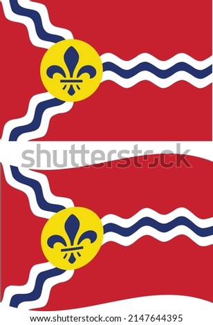 Saint Louis City Flag. Flag of St. Louis, Missouri, USA. Saint Louis flag waving. flat style.