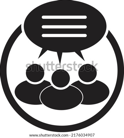 group chat icon on white background. global communicate sign. comment in messenger. flat style.