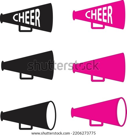 Cheers Megaphone icon on white background. Bullhorn sign. Cheerleader symbol. Cheer Pom Pom logo. flat style.