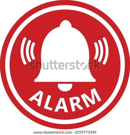 Alarm icon on white background. Alarm sign. flat style.