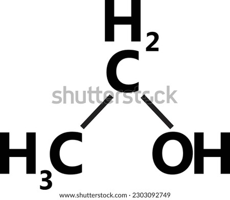 ethanol molecule structure icon on white background. ethanol sign. flat style.