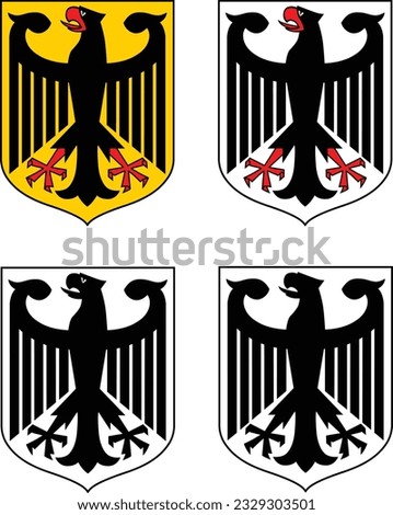 The Coat of Arms of Germany. Coat of arms of Germany. Germany National Country Flag Crest. flat style.