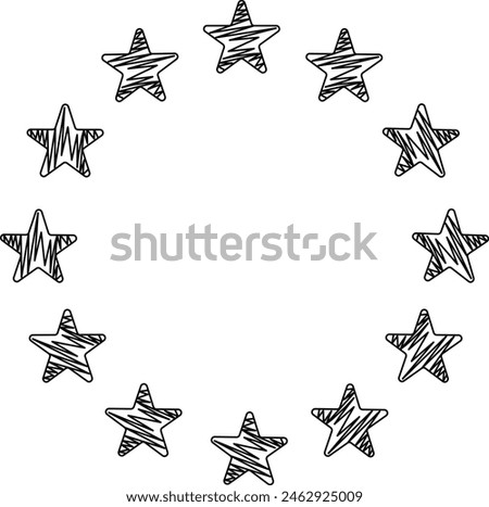 Stars circle icon. Hand drawn Stars circle sign. european union symbol.