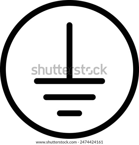 Electrical grounding icon. Electrical earth sign. Grounding symbol. flat style.