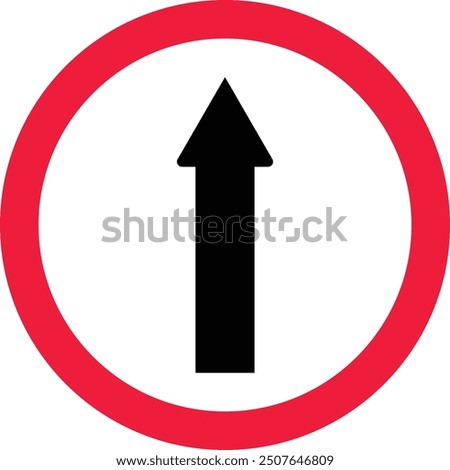 Go straight traffic road icon. Go straight traffic sign. Traffic symbol. One Way logo. flat style.