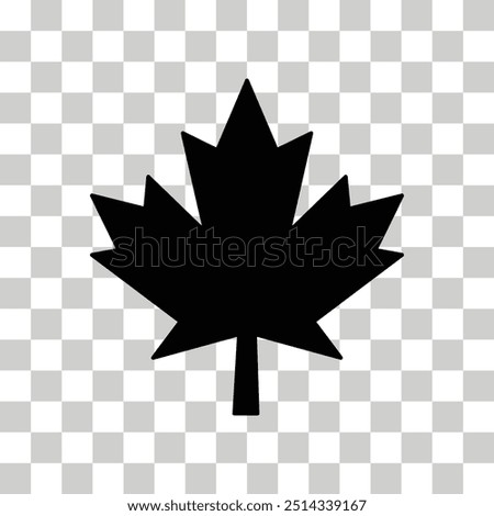 Maple leaf icon isolated on transparent background. Maple leaf transparency logo concept. Maple leaf sign. flat style.