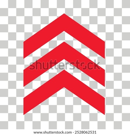 Chevron icon on transparent. Chevron sign. Military badge symbol. flat style. 