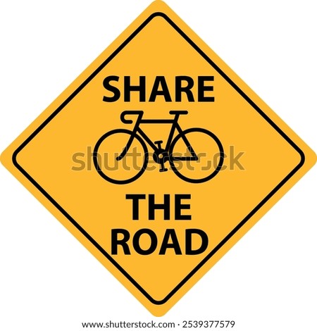 Share the road. Bicycle share the road sign. Share the road traffic symbol. flat style.