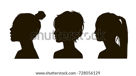 silhouette of girls hairstyles download free vector art stock
