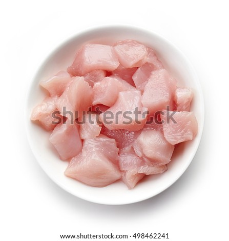 Image, Stock Photo Bowl of cut chicken broccoli macaroni and cheese