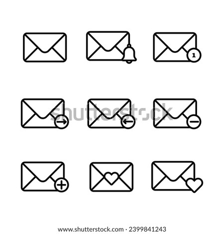 Email  Line Icon  Vector Set. Contains such Icons as Inbox, Letter, Attachment, Envelope and more