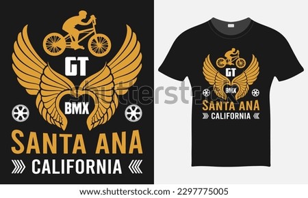 GT BMX Santa Ana California  - BMX Bike Vector - BMX Bike T-shirt Design Template