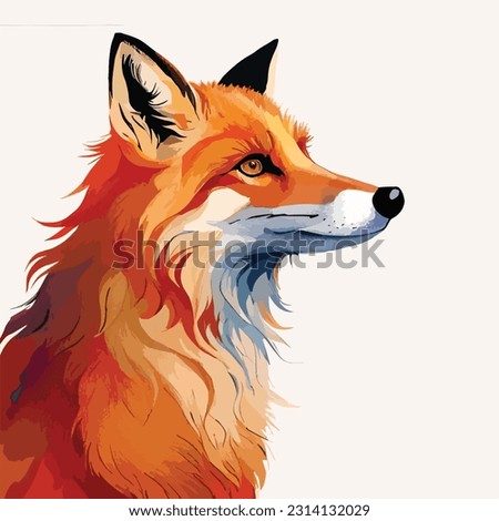 Watercolor Fox art illustration collection