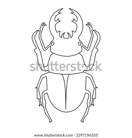 Beetle outline Drawn with Black stroke