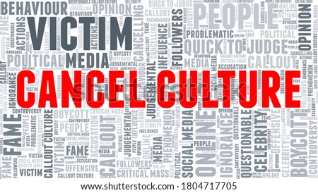 Cancel culture vector illustration word cloud isolated on a white background.