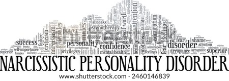 NPD Narcissistic Personality Disorder word cloud conceptual design isolated on white background.