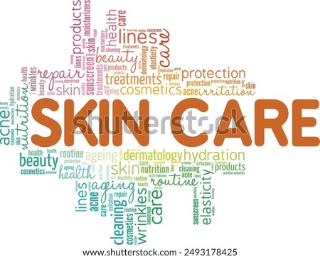 Skin Care word cloud conceptual design isolated on white background.