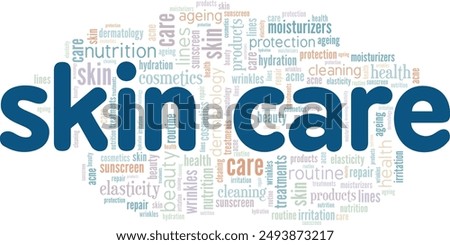 Skin Care word cloud conceptual design isolated on white background.