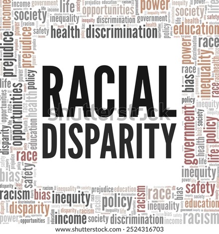 Racial Disparity word cloud conceptual design isolated on white background.