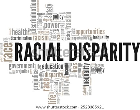 Racial Disparity word cloud conceptual design isolated on white background.