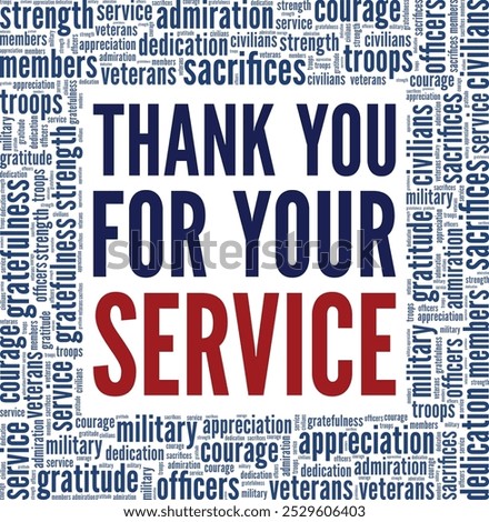 Thank You for Your Service TYFYS word cloud conceptual design isolated on white background.