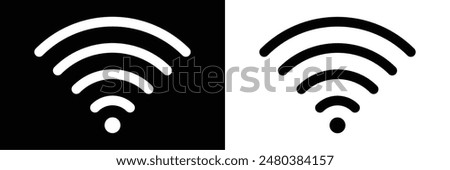 wifi icon set. black and white Wi-Fi network connection symbol for app, ui and website. vector illustration on transparent background