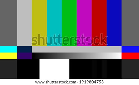 Television Color Bars test pattern for quality check the video signal passing. Aspect ratio 16:9 in vector