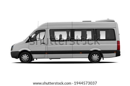 profile of business minibus in vector