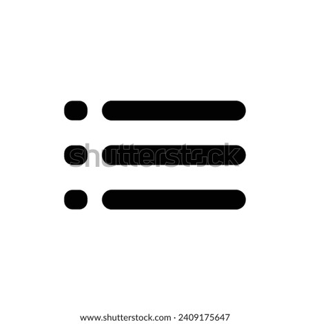 Menu line icon. Navigation toggle icon in black and white color.