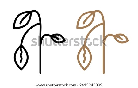 Desiccated Flora Line Icon. Dried Botanical Icon in Black and White Color.