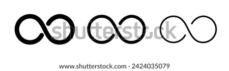 Eternal Loop Line Icon. Infinity symbol icon in black and white color.