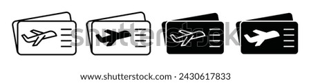 Air tickets icon in filled and outlined style on white background